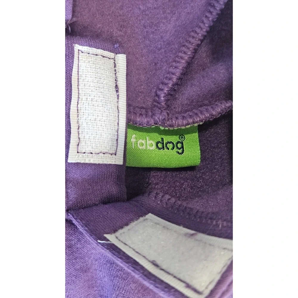 Fabdog Dog Hoodie Purple‎ Working Remotely Today Fleece Pet Sweatshirt  Size 14